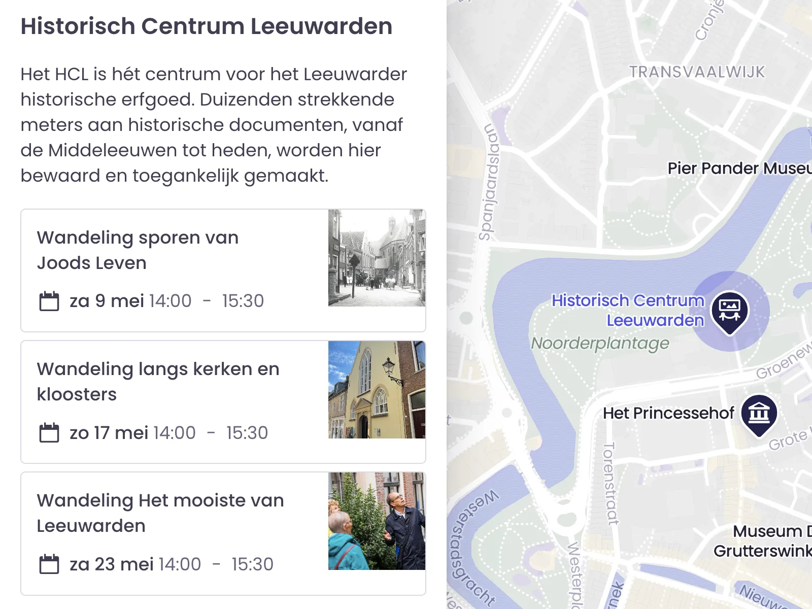 Events op de interactieve kaart