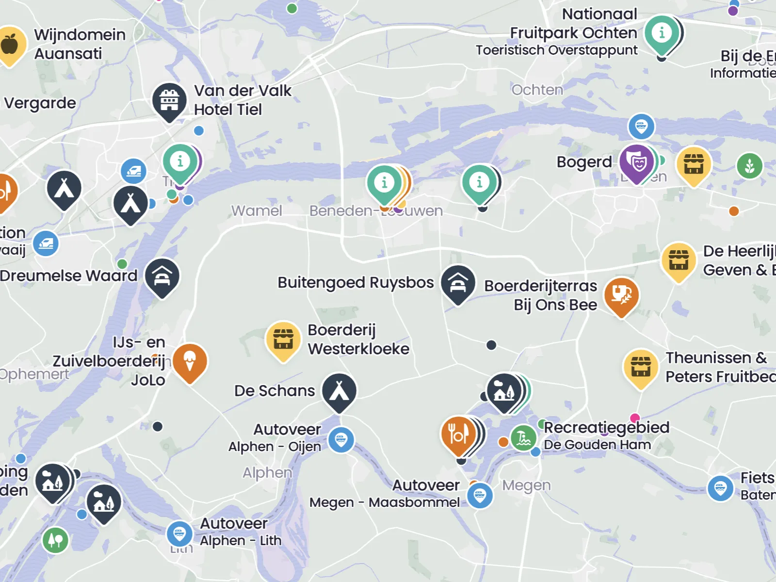 Pins on interactive map