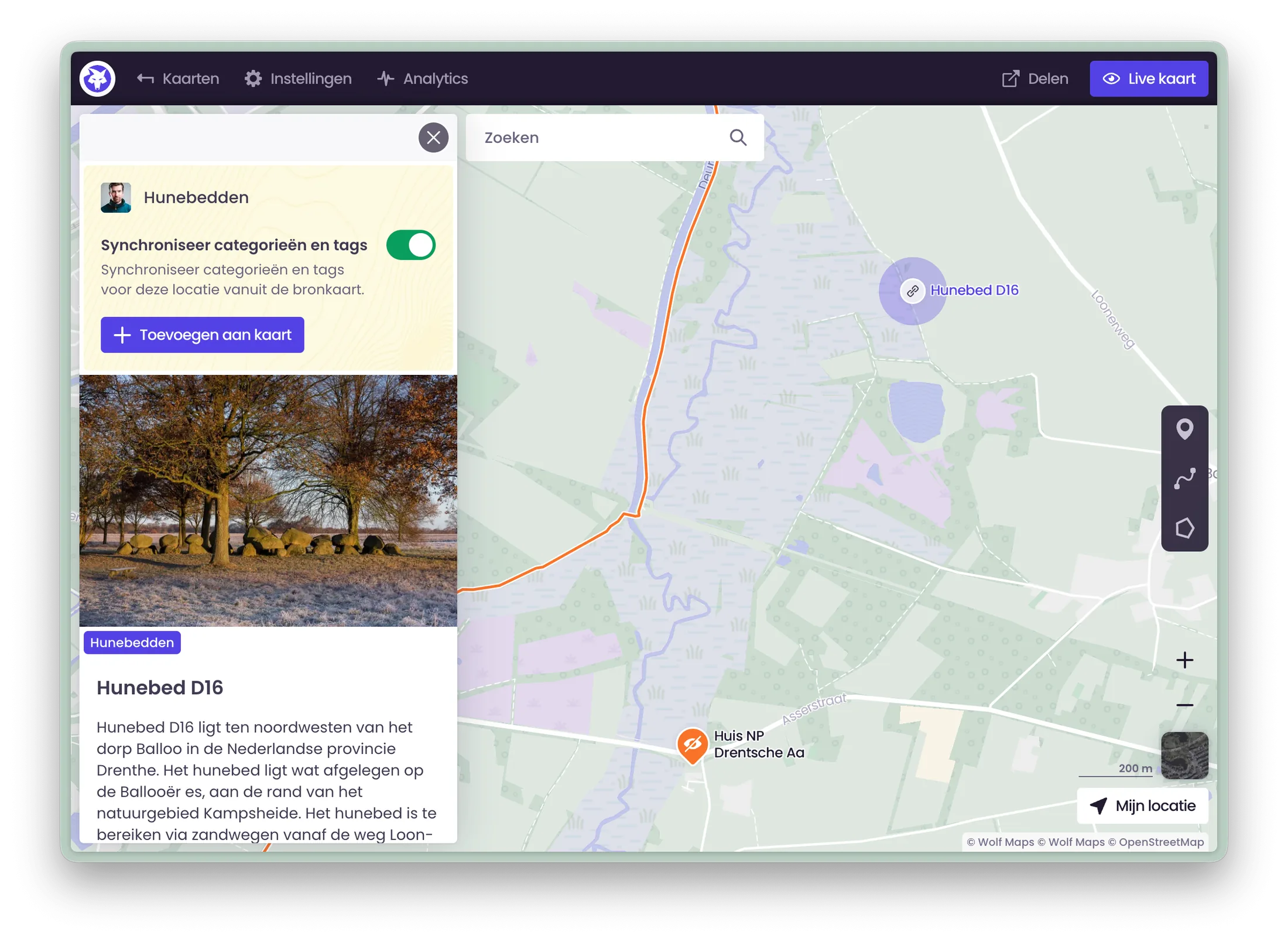 Add locations from source map with category mode