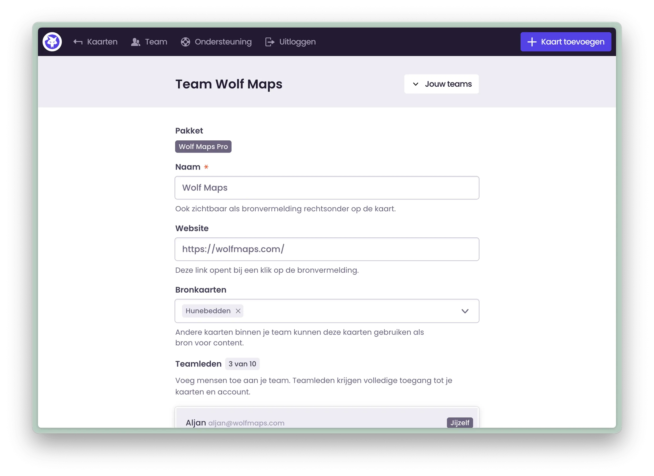 Set source maps in Team