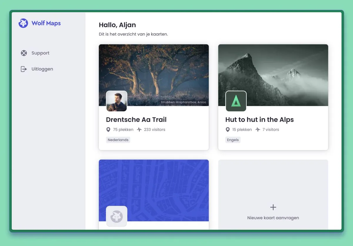 Studio overview in Wolf Maps