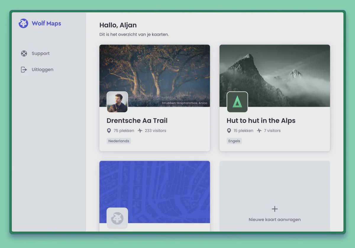 Studio-overzicht in Wolf Maps