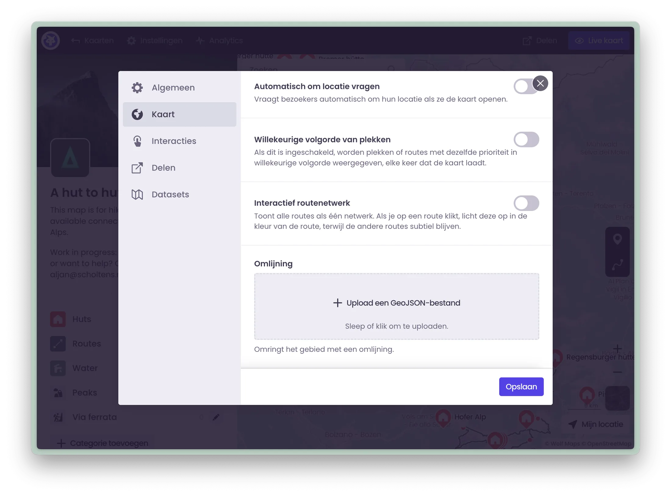 Wolf Maps boundary settings
