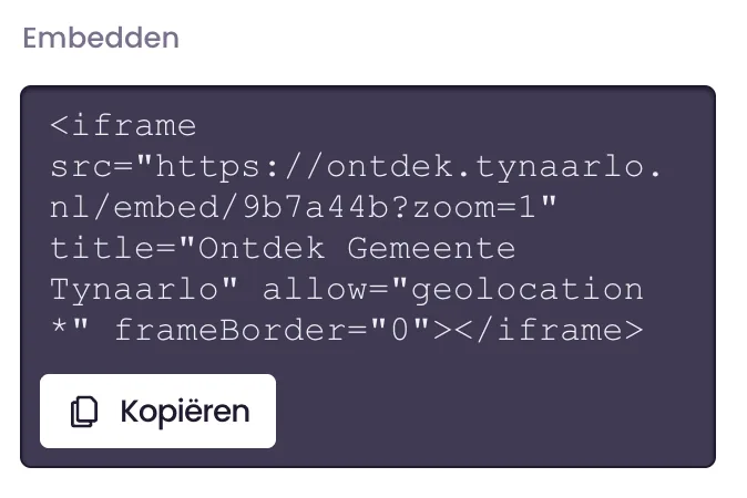 Embed the map on your website