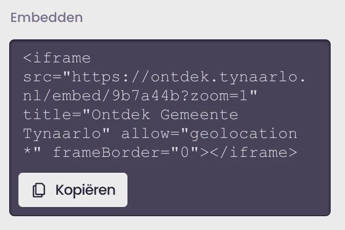 Kaart embedden op je website